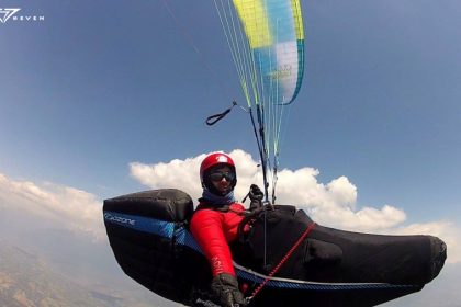 King and Debu breaking paragliding records in India